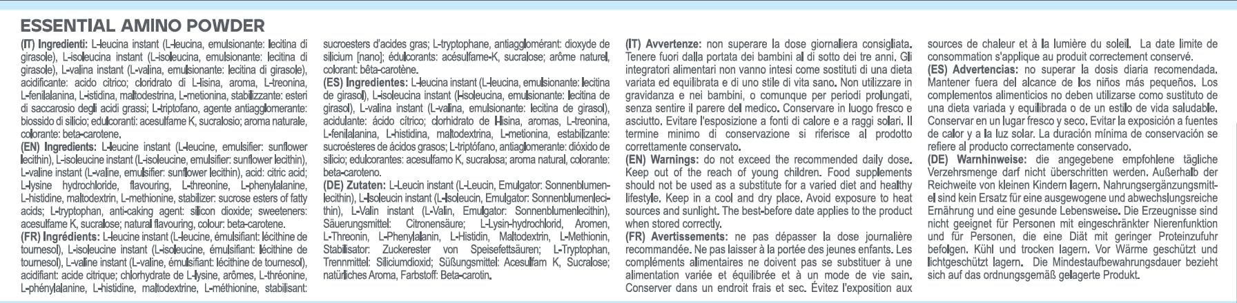 Yamamoto Aminoacidi e BCAAs Essential AMINO POWDER polvere 300 g arancia