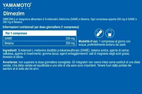 YAMAMOTO Vitamine e Minerali Dimezin integratore 30 compresse SAMe e betaina