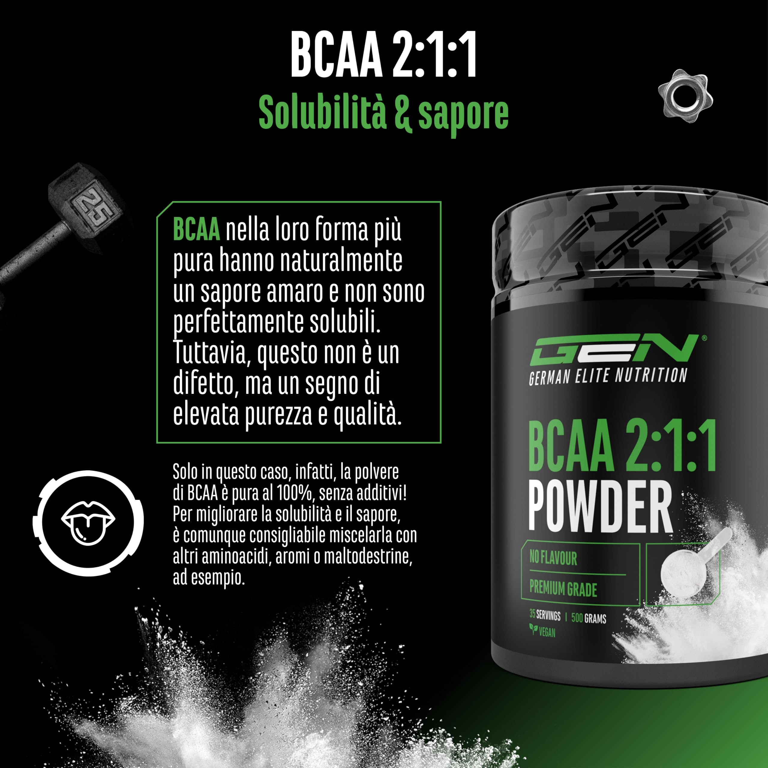 Elite EAA & BCAA BCAA 2:1:1 polvere 500 g pura senza additivi