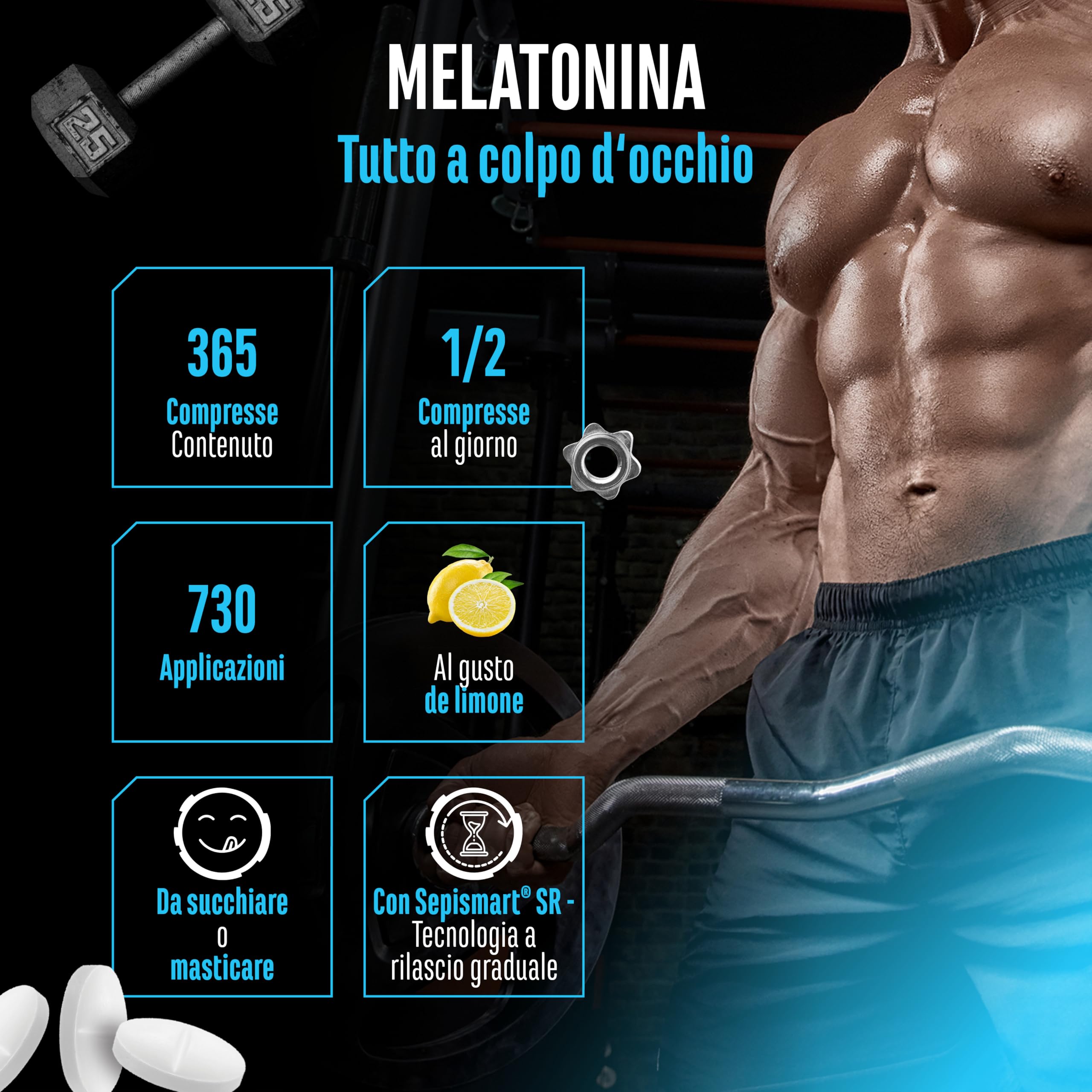 Elite Adaptogens, Sleep & Mind Melatonina Time Release melatonina 365 compresse al limone a rilascio prolungato