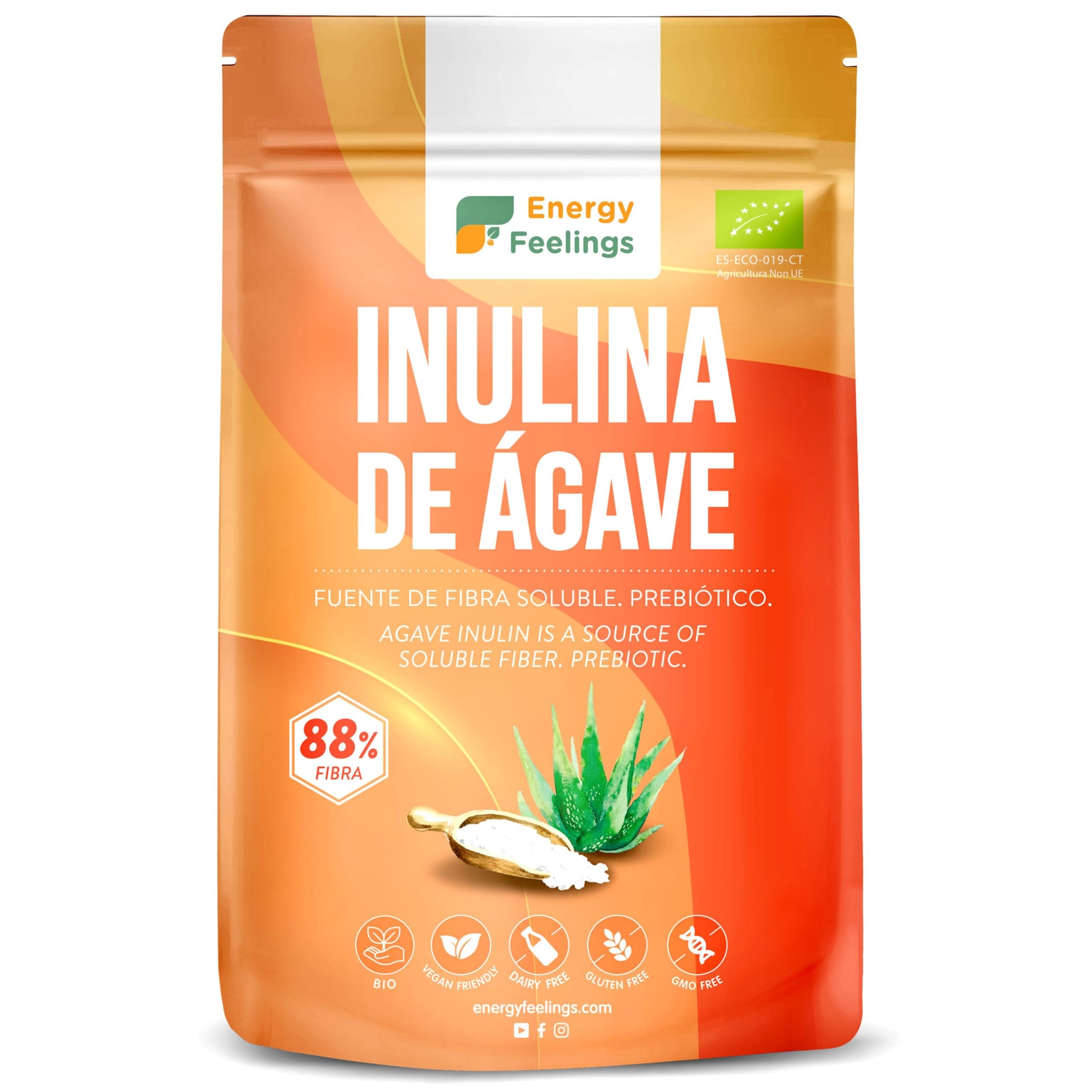 Energy Feelings Endulzantes naturales Inulina da Agave inulina 1 kg biologica