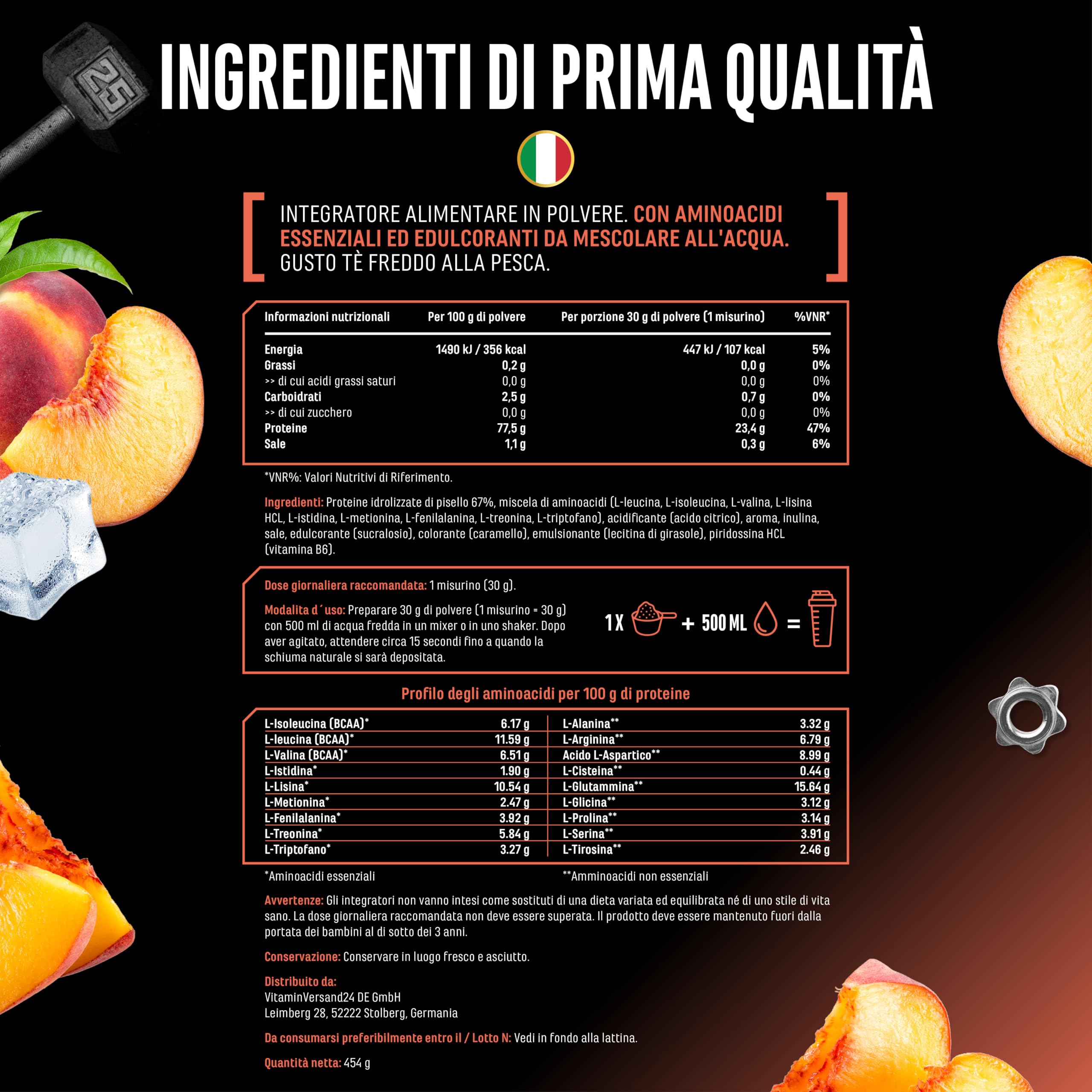 Elite Plant Protein ClearPea proteine vegane in polvere 454 g tè freddo alla pesca