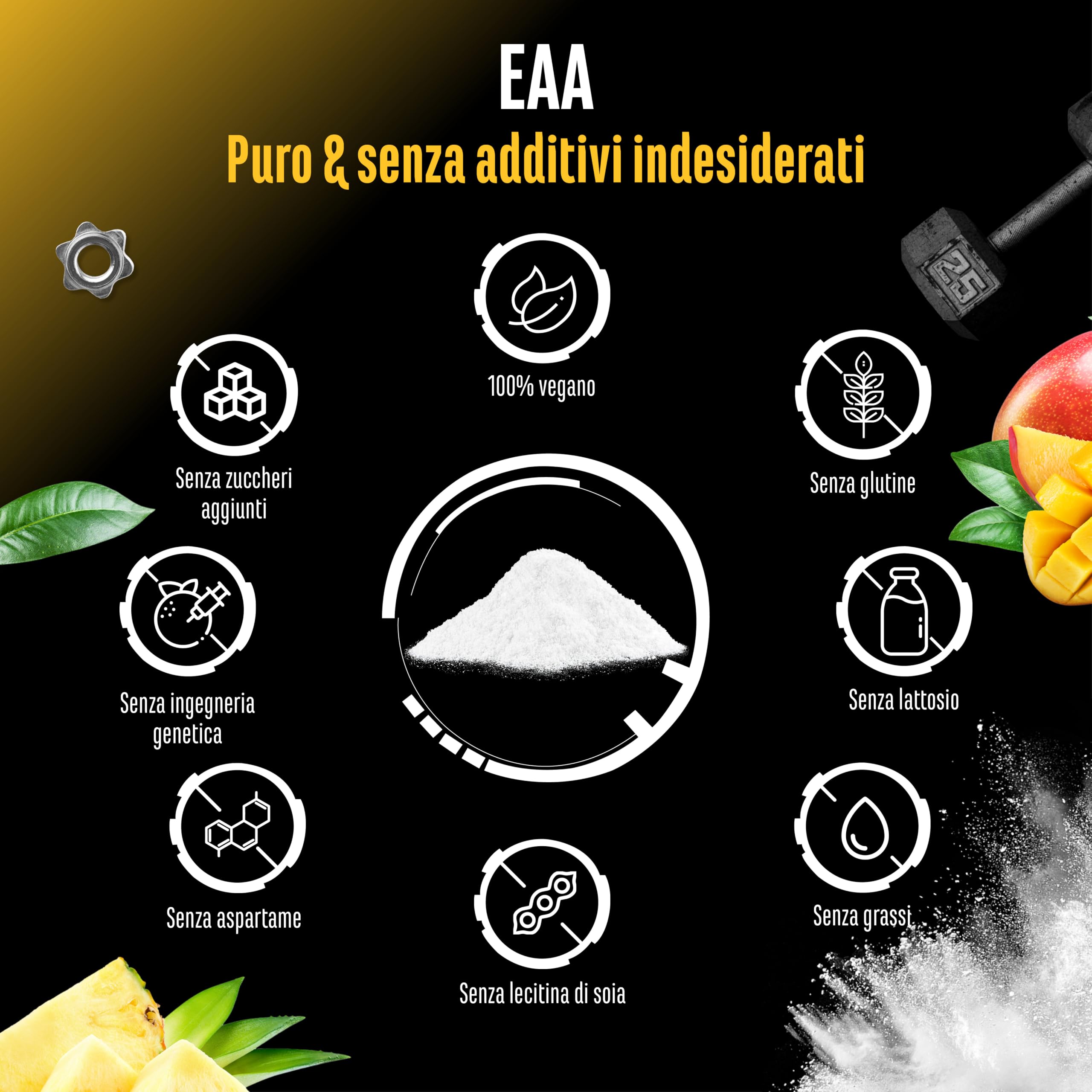 Elite EAA & BCAA Human Code EAA in polvere 532 g mango e ananas vegana