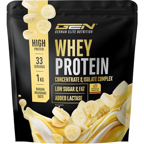 Elite Whey Protein in Polvere proteine gusto Frullato alla Banana 1000 g con lattasi