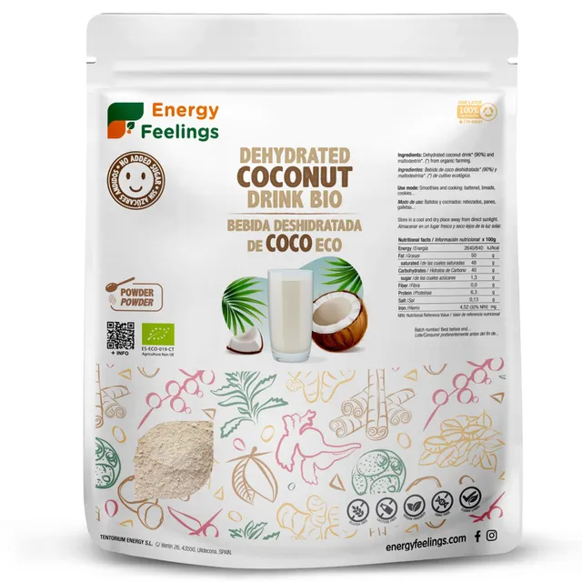 Energy Feelings Dietética & Suplementos Latte di Cocco in Polvere Bio 1 kg senza lattosio