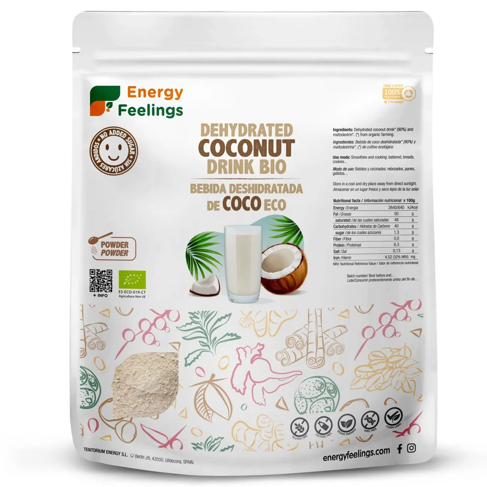 Energy Feelings Dietética & Suplementos Latte di Cocco in Polvere Bio 1 kg senza lattosio