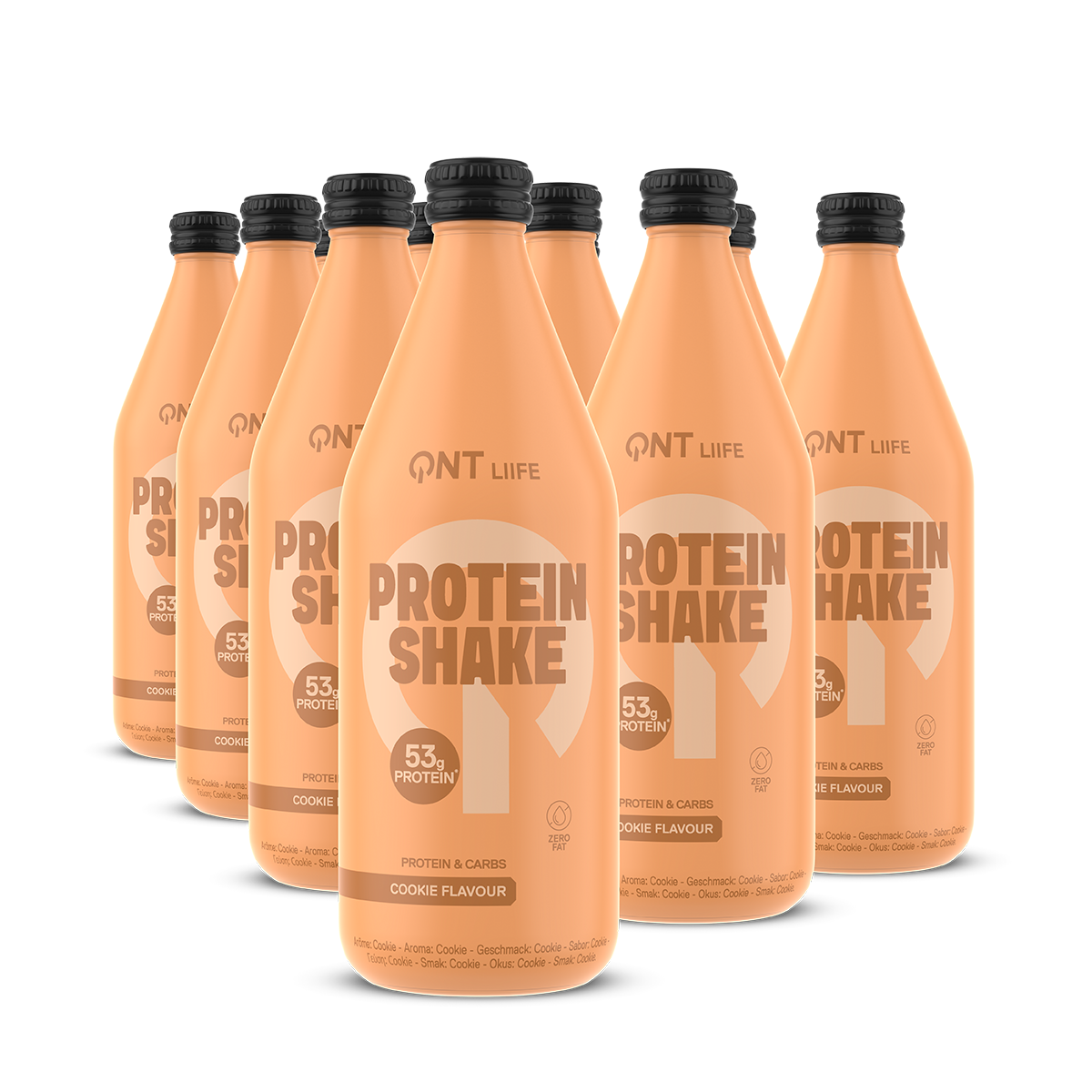 QNT Drinks Protein Shake Glass Bottle bevanda proteica 12 x 500 ml