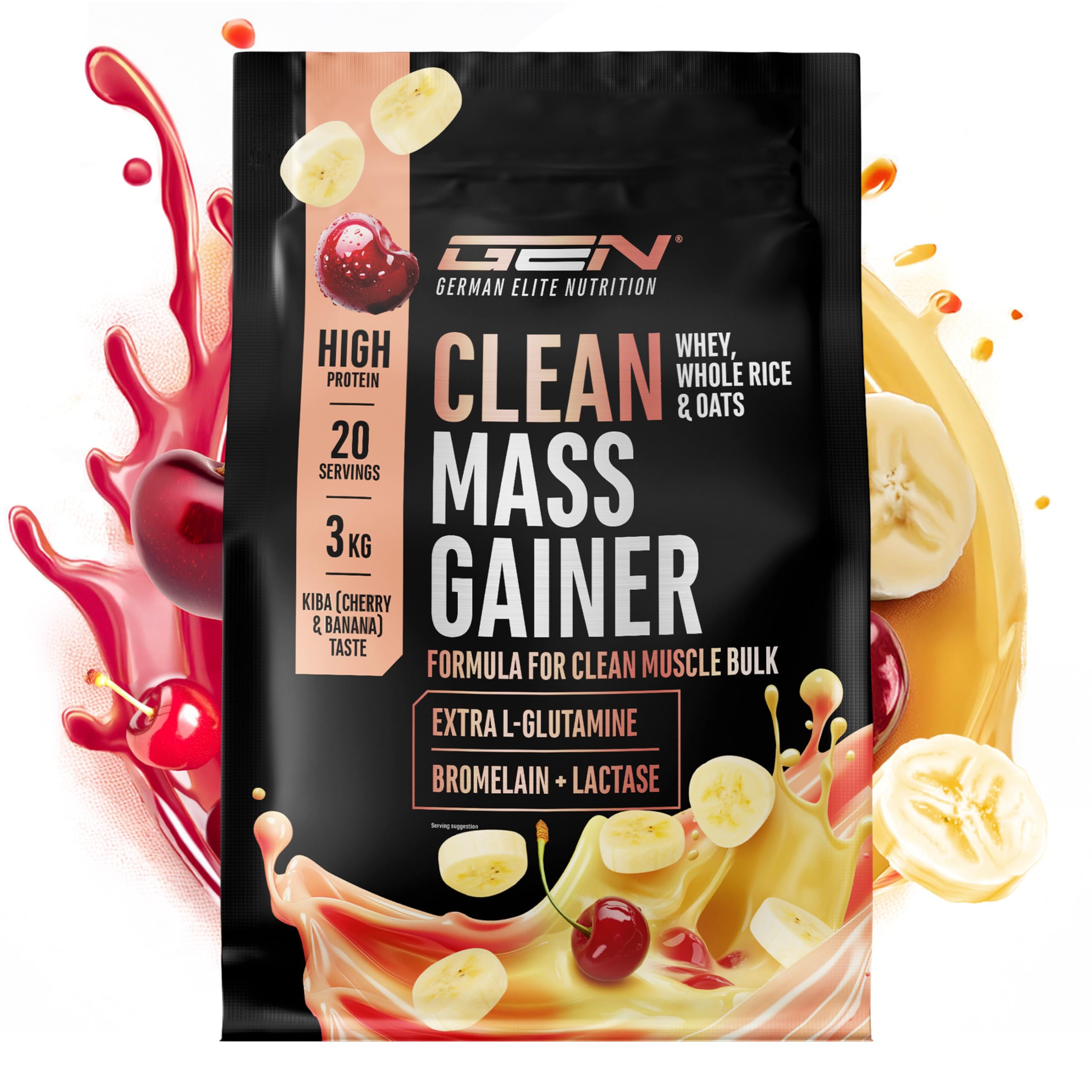 Elite Carbs & Mass Gainers Clean Weight Gainer mass gainer 3 kg Cerry & Banana