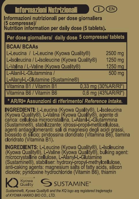 YAMAMOTO Aminoacidi e BCAAs Pure BCAA + SUSTAMINE BCAA 2:1:1 150 compresse