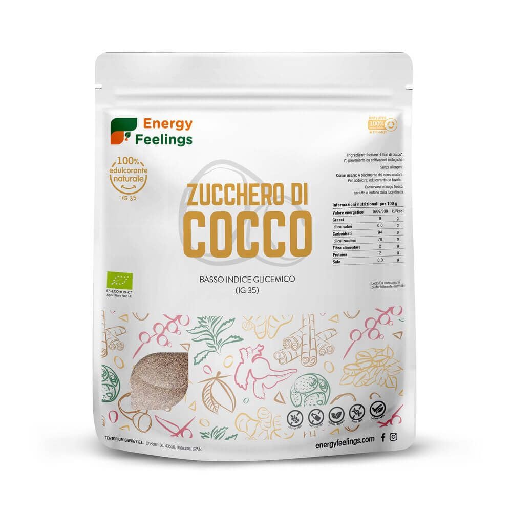 Energy Feelings Endulzantes naturales Zucchero di Cocco Integrale BIO 1 kg
