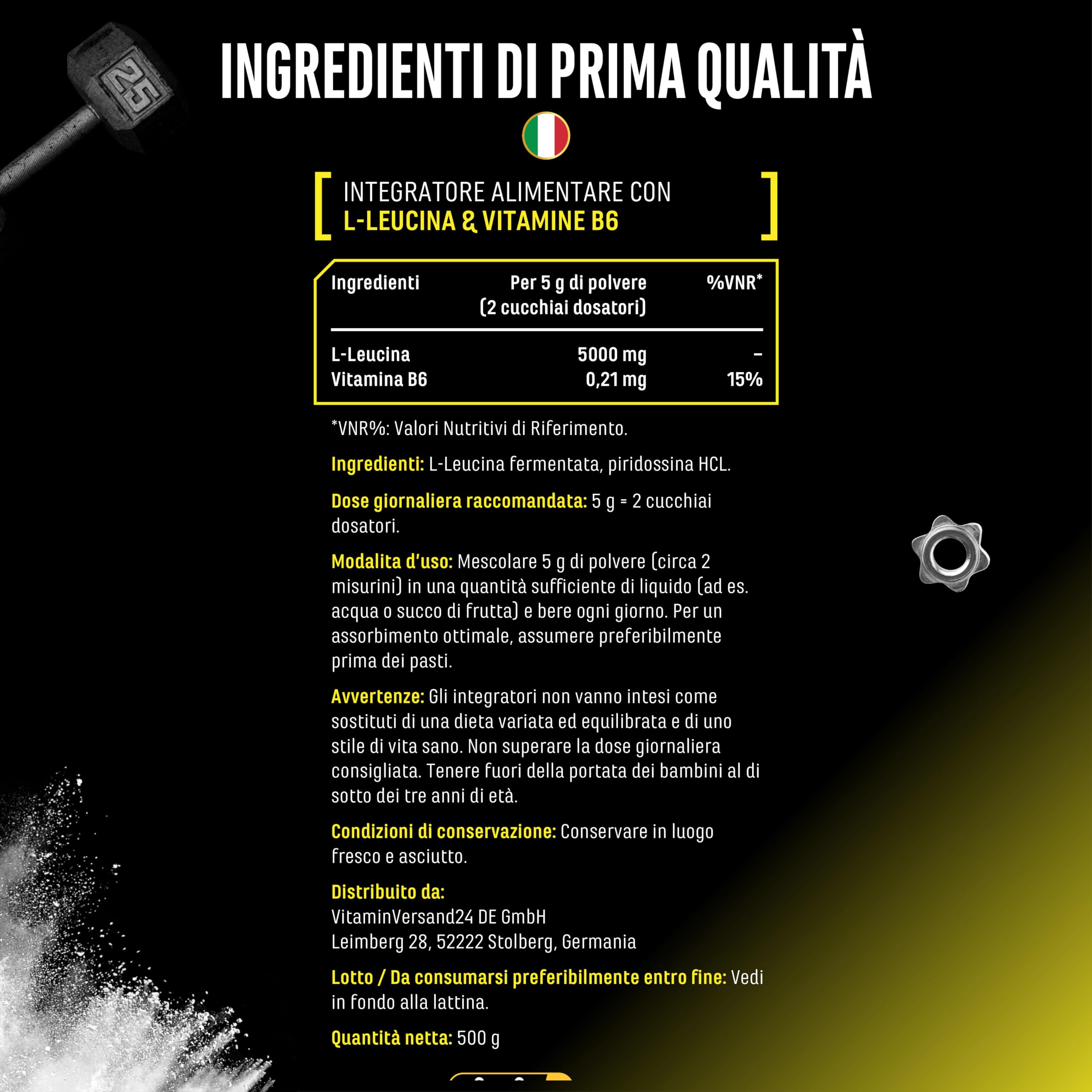 Elite Amino Singles Leucina polvere 500 g alta purezza