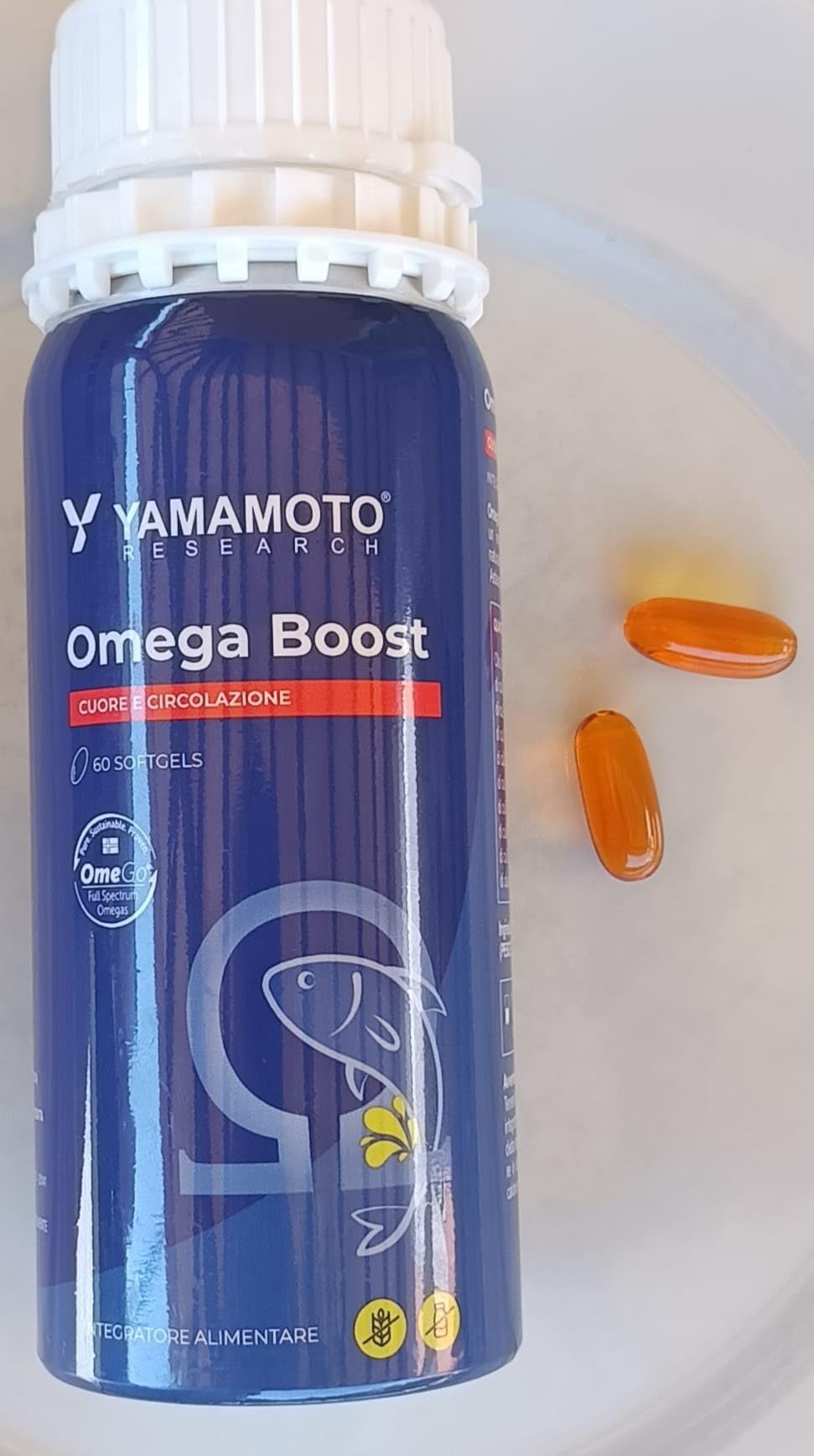 Yamamoto Omega-3 e Cuore e Circolazione Omega Boost integratore omega-3 60 softgel olio di salmone