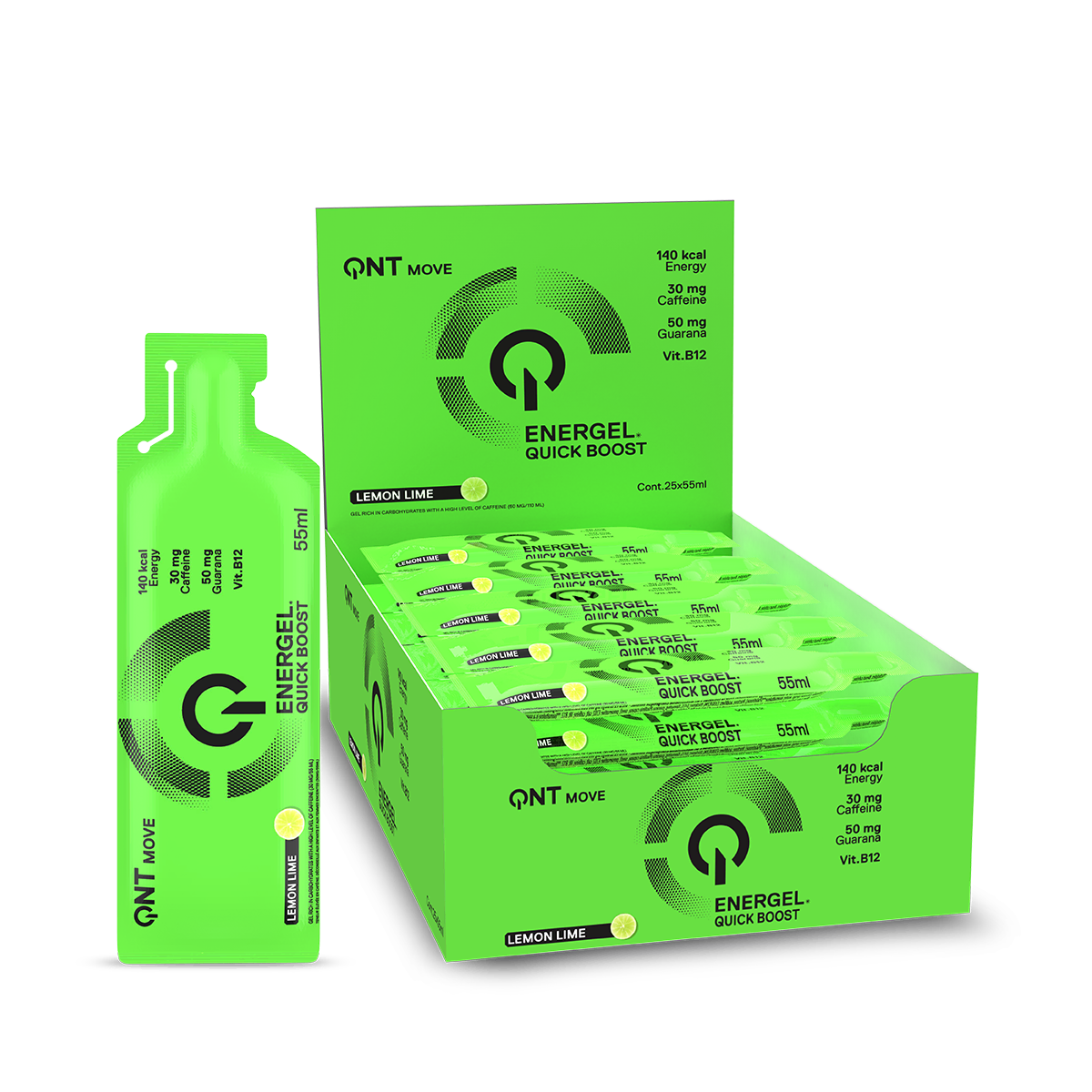 QNT Pre-Workout Energel Quick Boost Energy Gel 25 x 55 ml