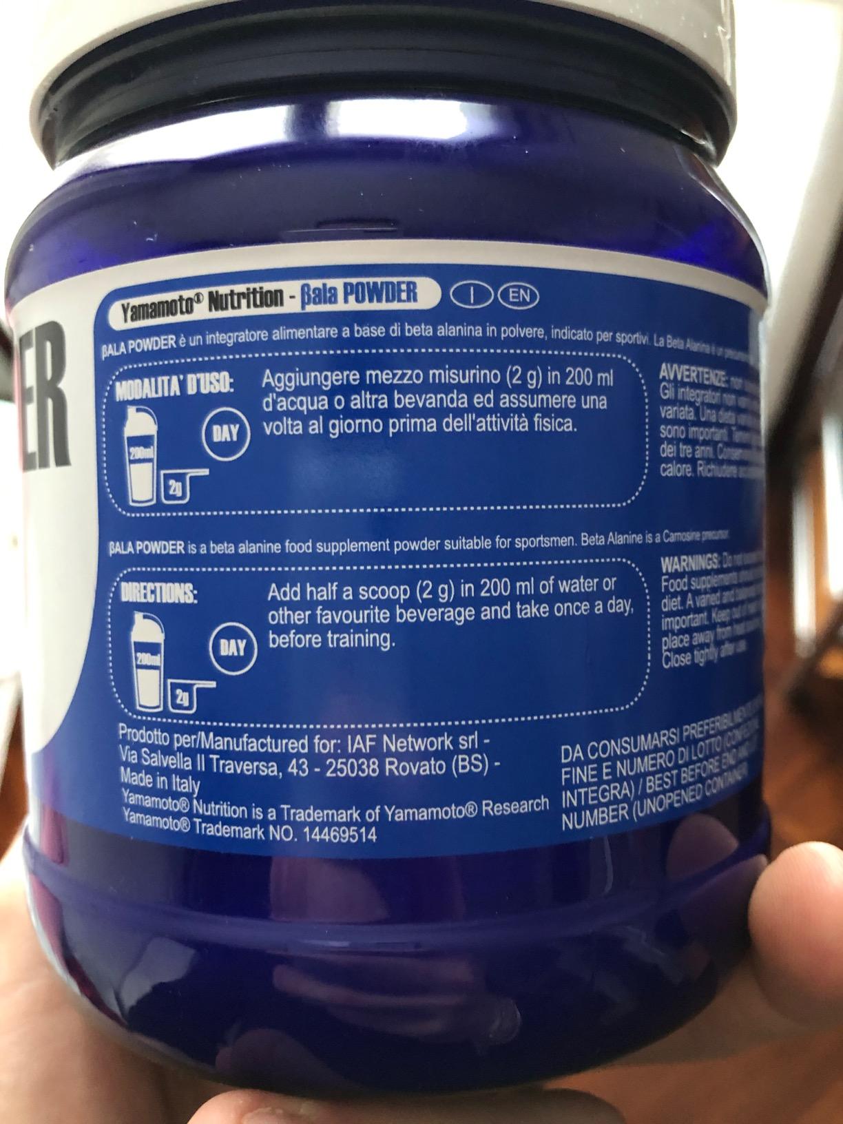 Yamamoto Aminoacidi e BCAAs BetaALA POWDER polvere 250 g neutra