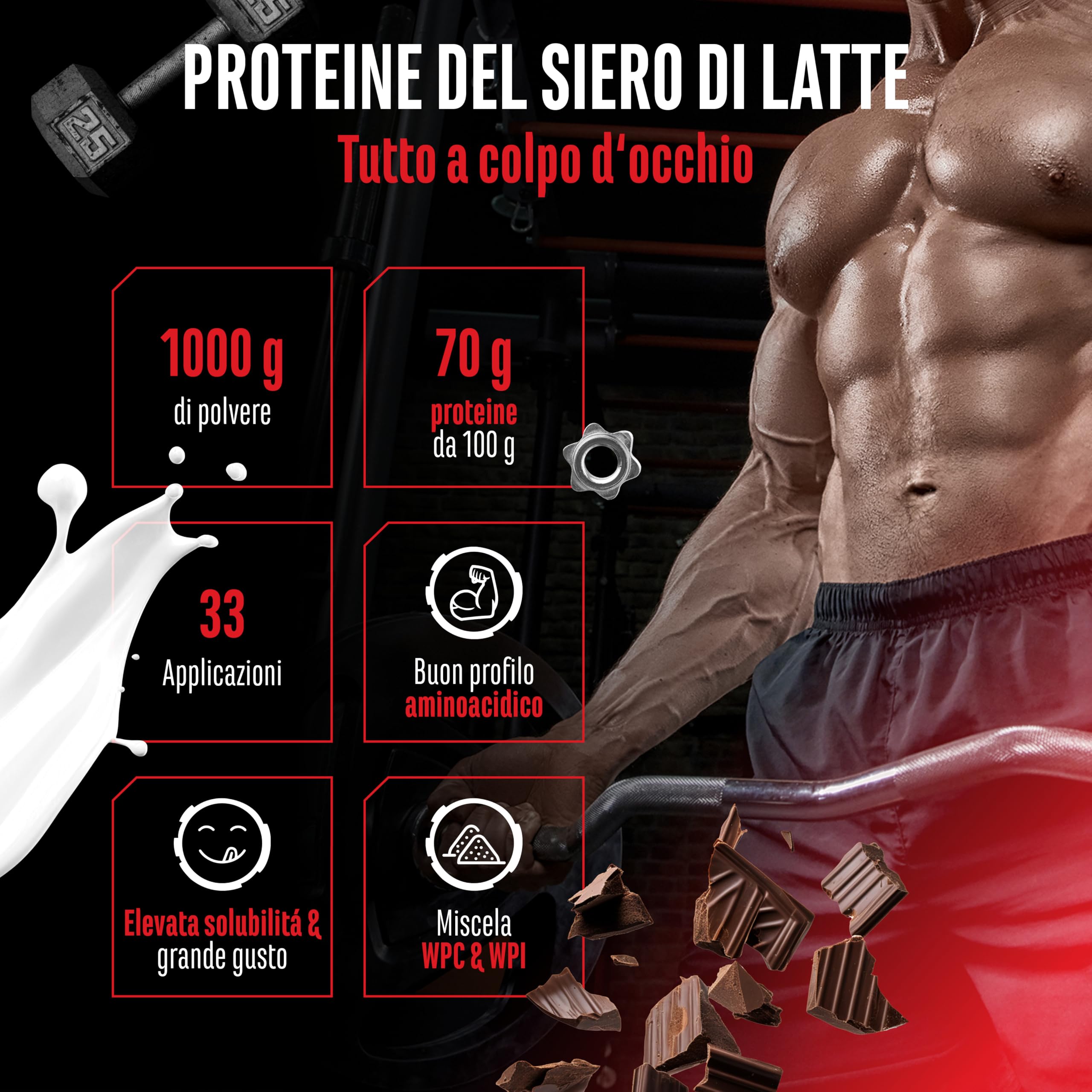 Elite Whey Protein Whey Proteine Complesso proteine 1000 g cioccolato con isolato