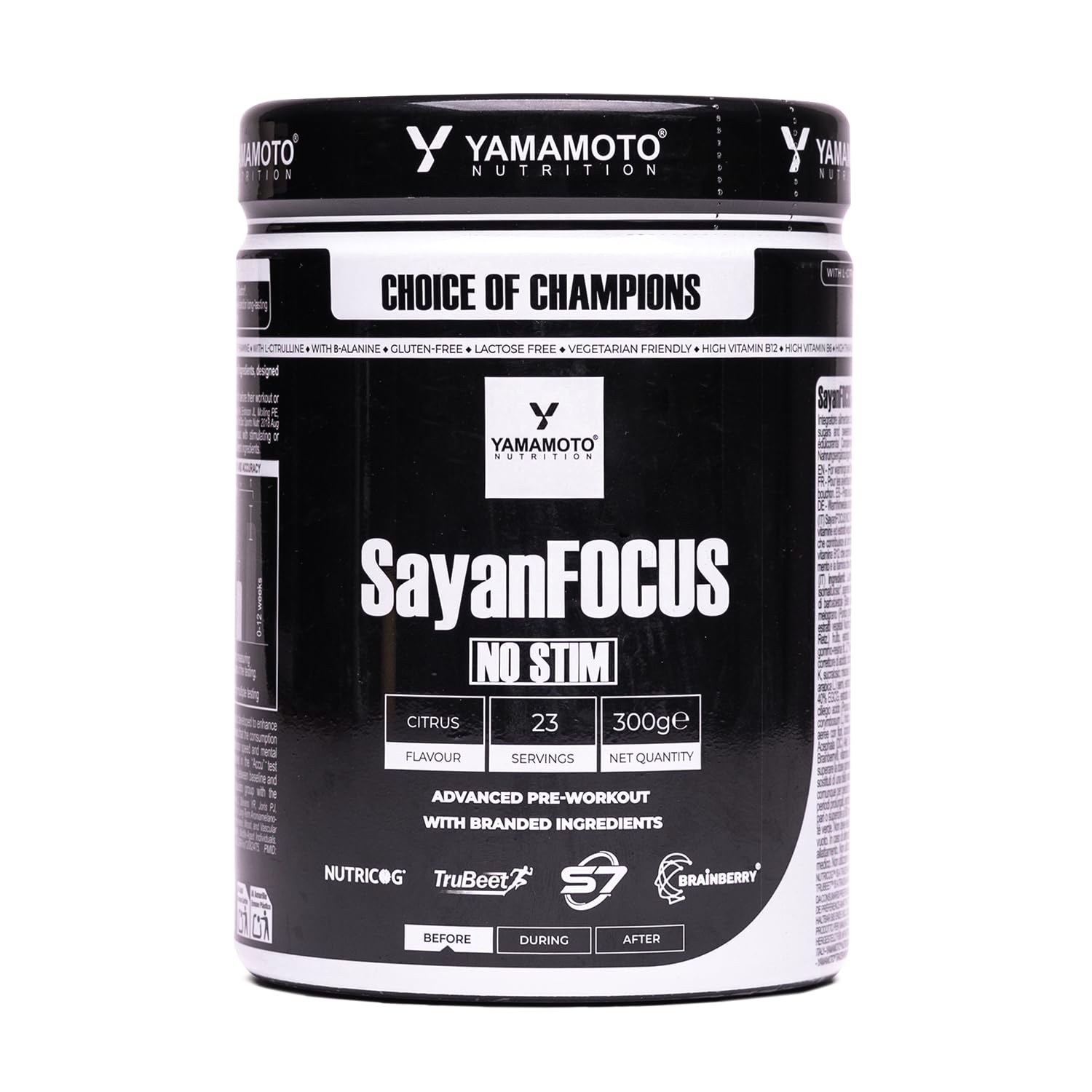 Yamamoto Pre-Workout SayanFOCUS NO STIM pre-workout senza caffeina