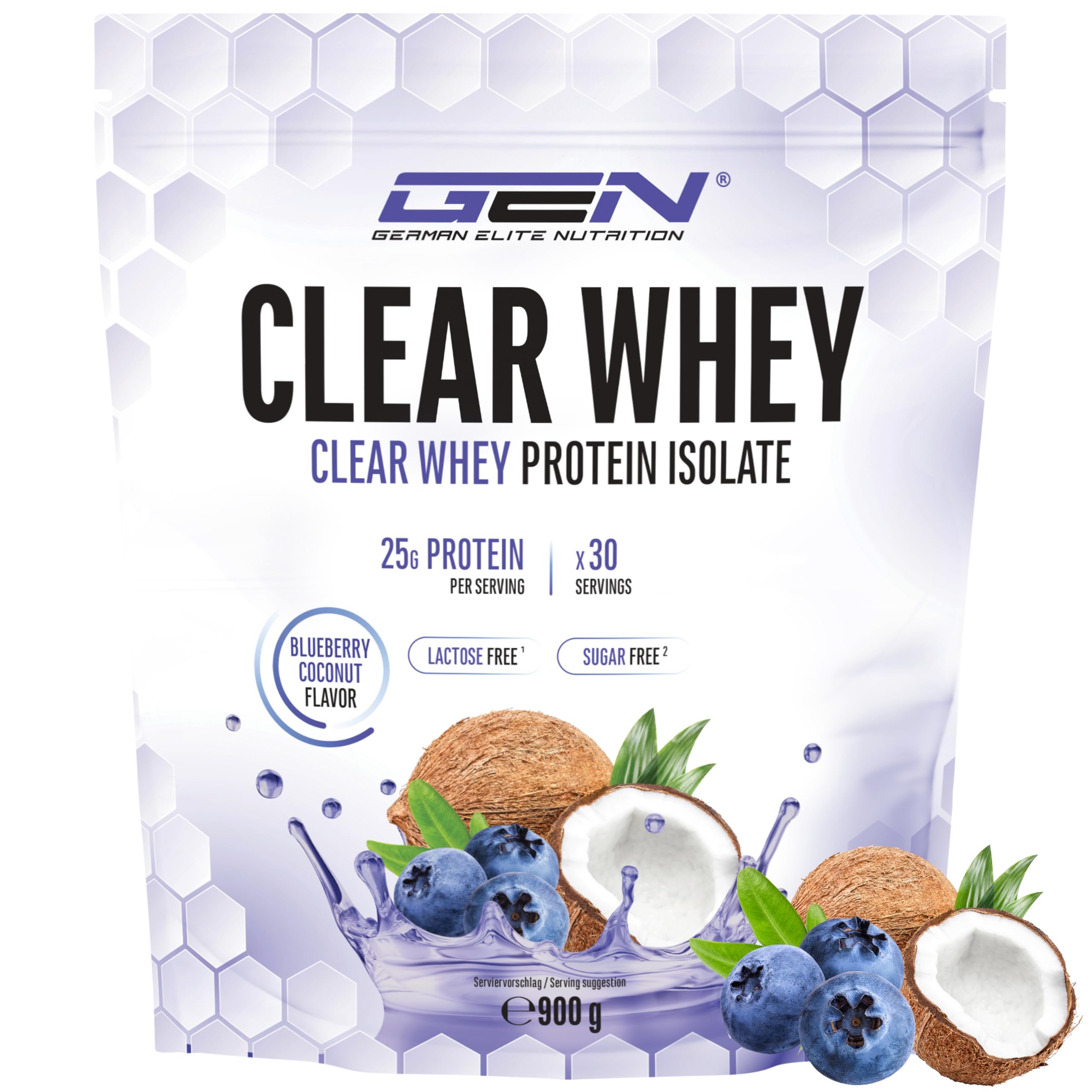 Elite Clear Whey Isolate Protein Shake clear whey 900 g mirtillo e cocco 24 g proteine