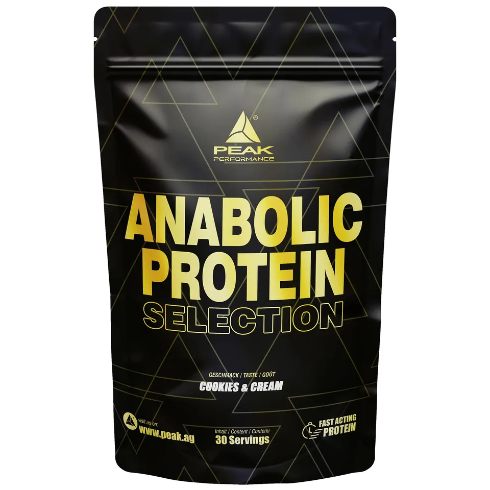 Green Peak Proteins PEAK Anabolic Protein Selection proteine in polvere Cookies & Cream 900 g multi-proteica