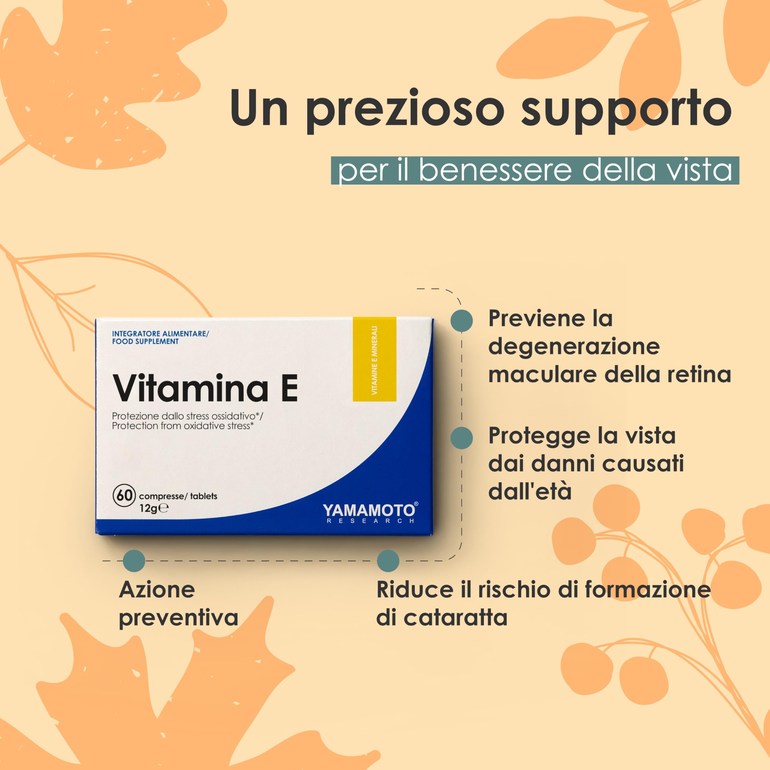 YAMAMOTO Vitamine e Minerali Vitamina E compresse 60 mg, 60 compresse