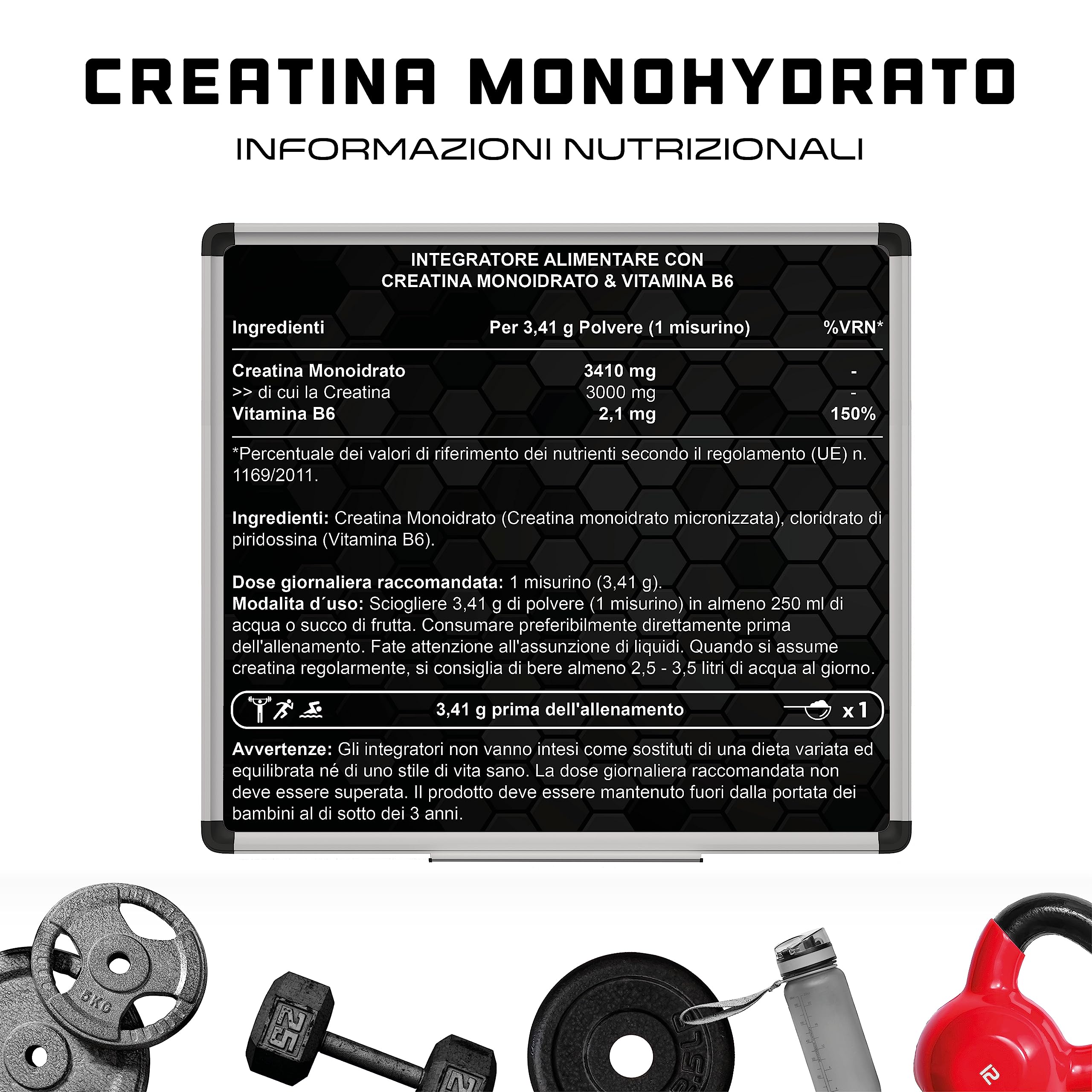 Elite Creatine Creatina in polvere 120 g Monoidrato vegana