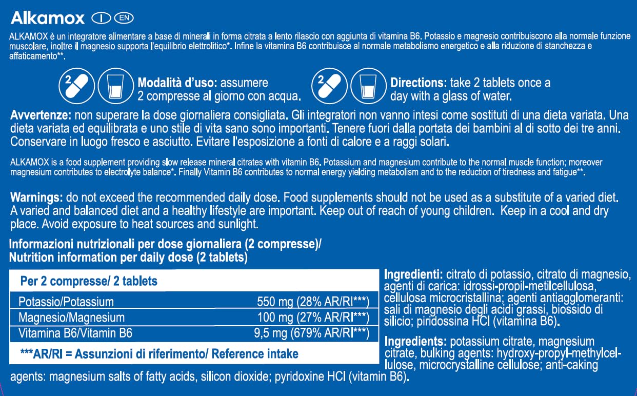 YAMAMOTO Sali Minerali Alkamox compresse 30 pezzi potassio e magnesio