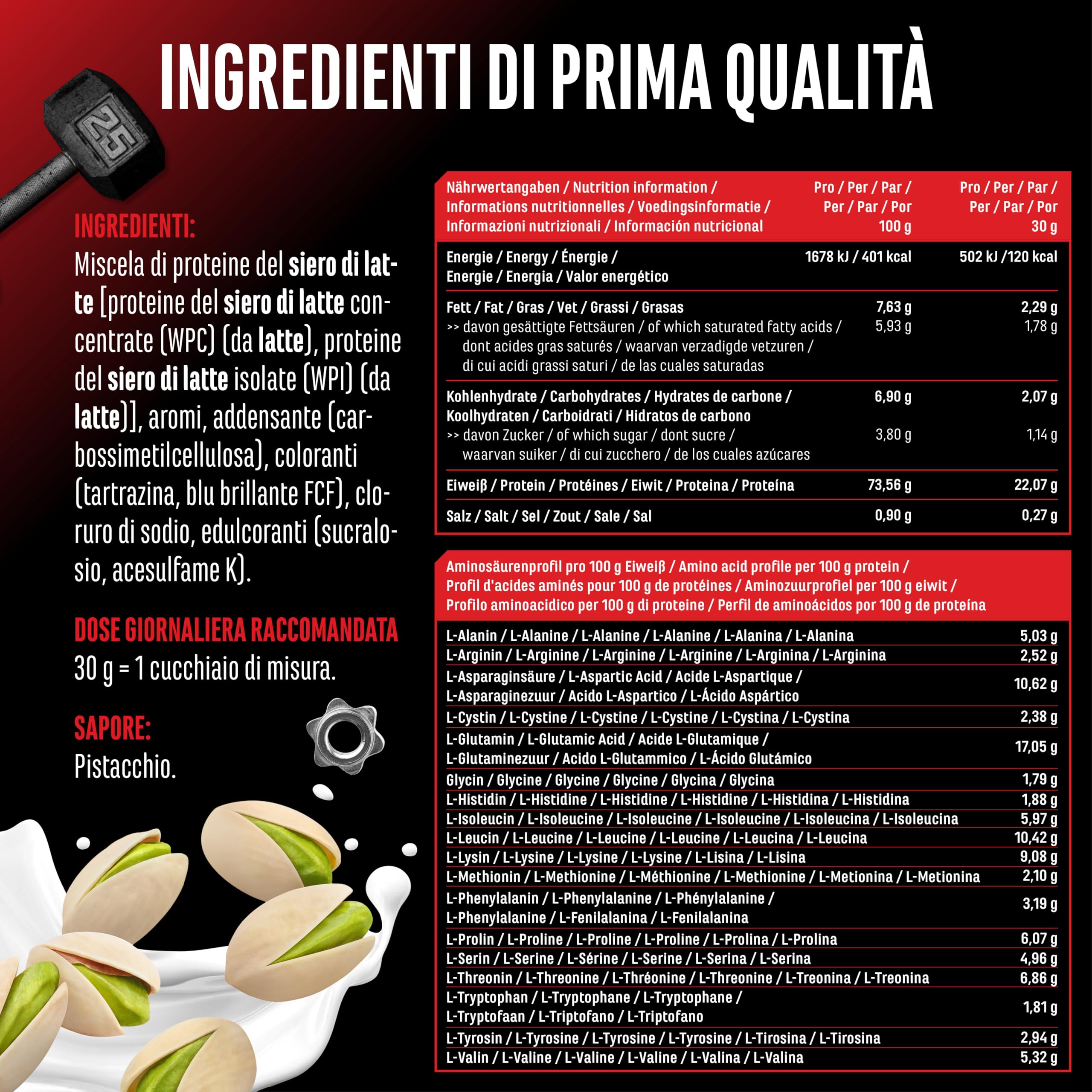 Elite Whey Protein Proteine whey in polvere Pistacchio 1000 g con isolato