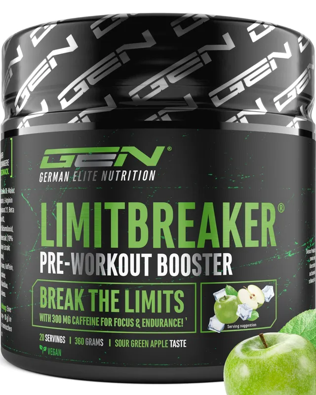 Elite Pre-Workout & Pump LIMITBREAKER® pre-workout mela verde acida 360 g caffeina