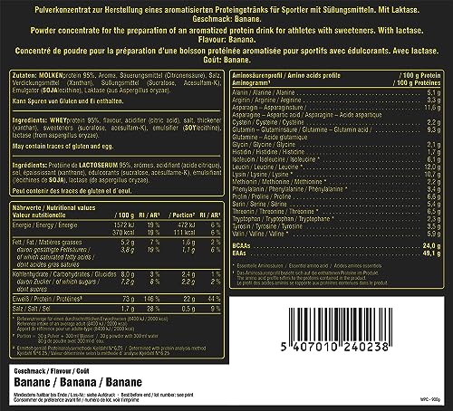 Green Peak Proteine PEAK Whey Protein Concentrate whey protein Banana 900 g senza zuccheri aggiunti