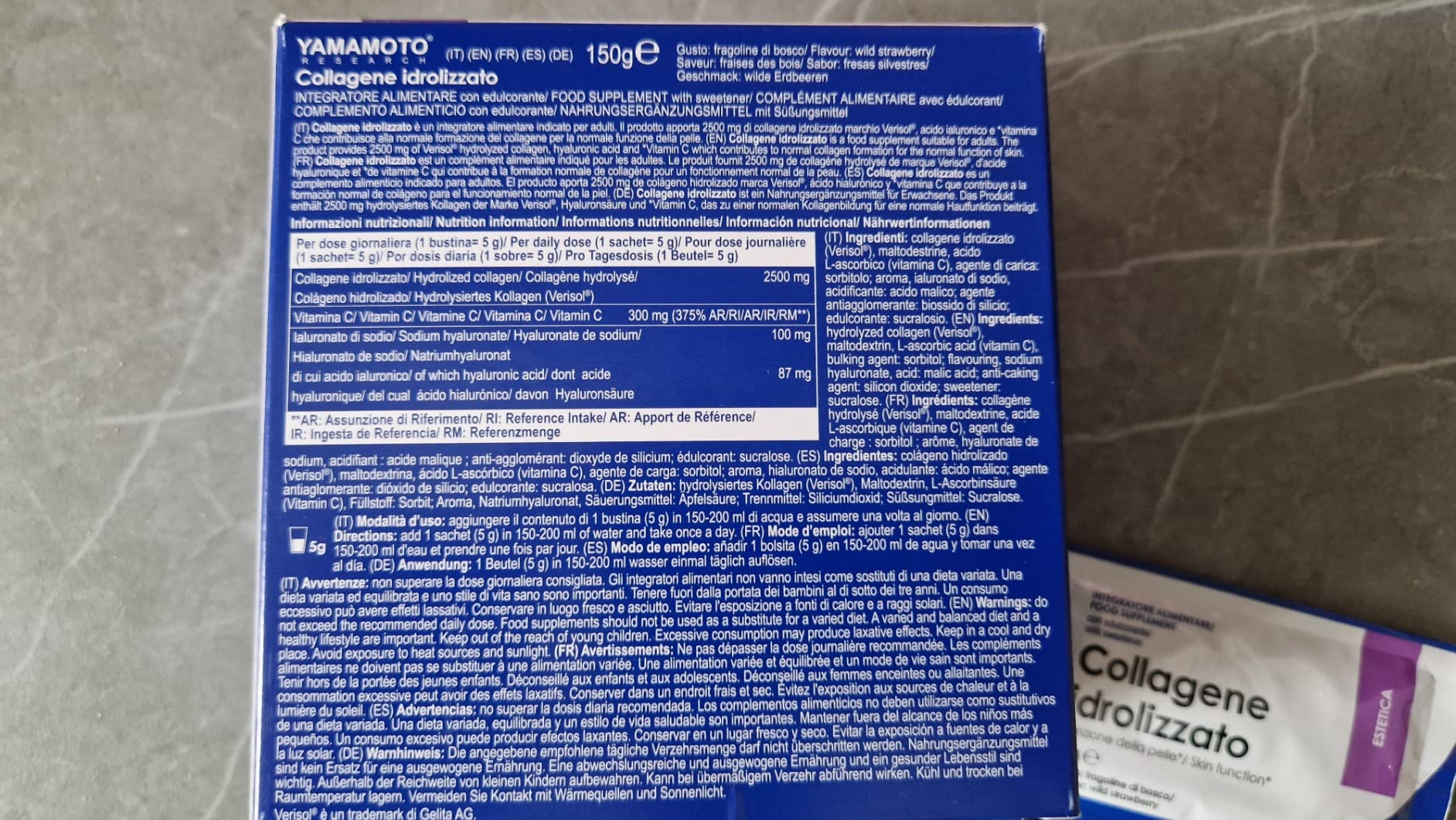 YAMAMOTO Collagene Collagene Idrolizzato bustine 30 x 5 g fragoline di bosco