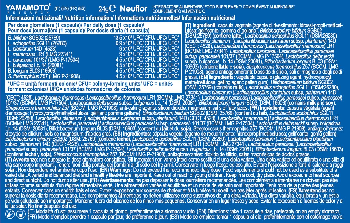 YAMAMOTO Salute Gastrointestinale Neuflor 56 miliardi probiotici 30 capsule