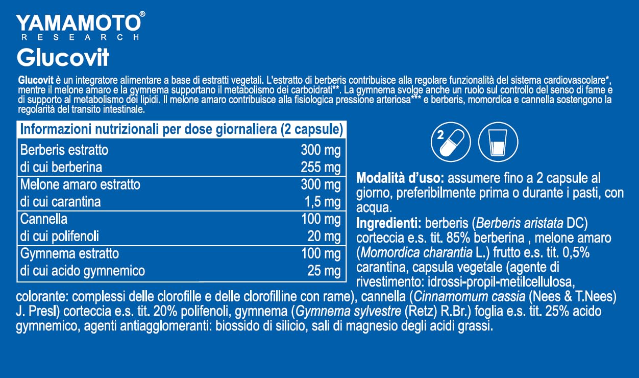 YAMAMOTO Glucovit integratore 30 capsule estratti vegetali
