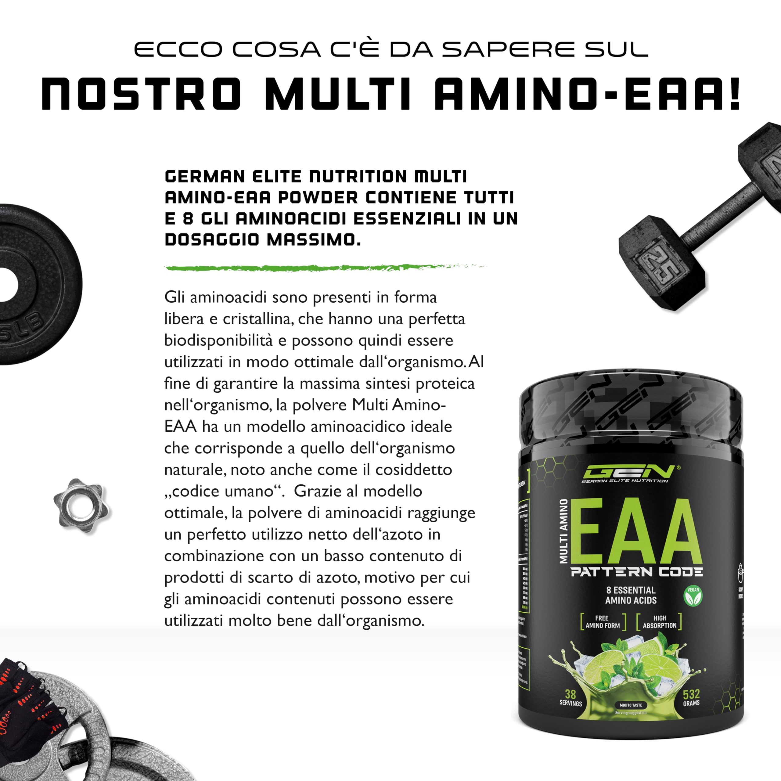 Elite EAA & BCAA Polvere EAA in polvere Mojito 532 g vegana
