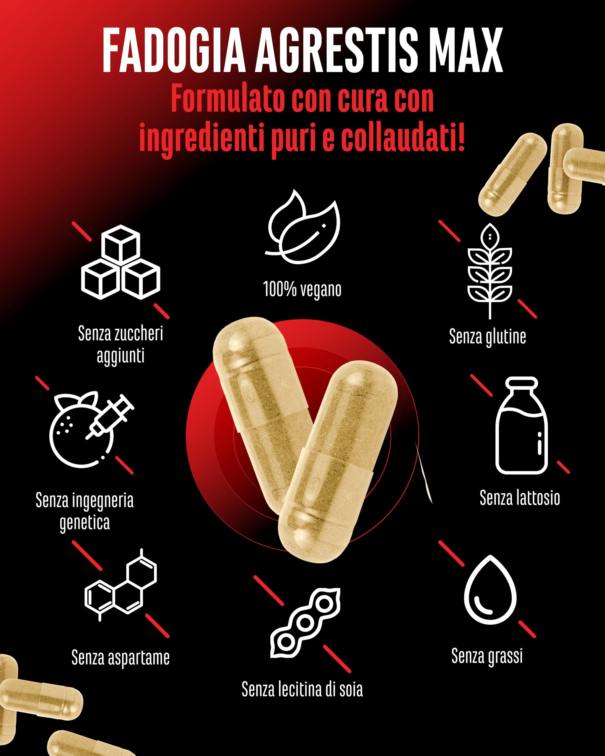 Elite Testo & Vitality Botanicals Fadogia Agrestis Max capsule vegane 180