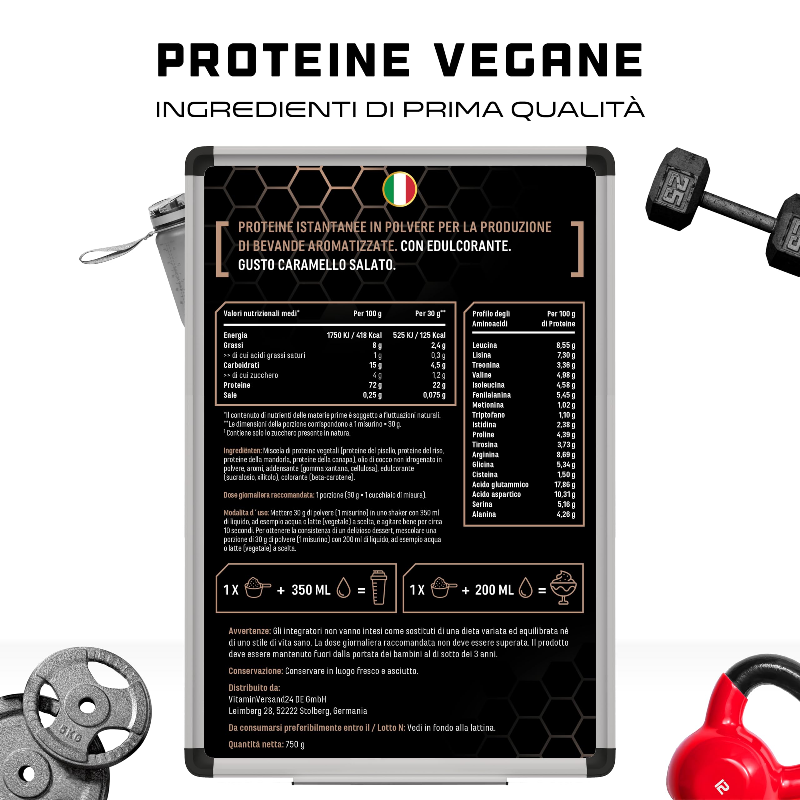 Elite Plant Protein GEN Vegan Protein 750 g proteine vegane al caramello salato