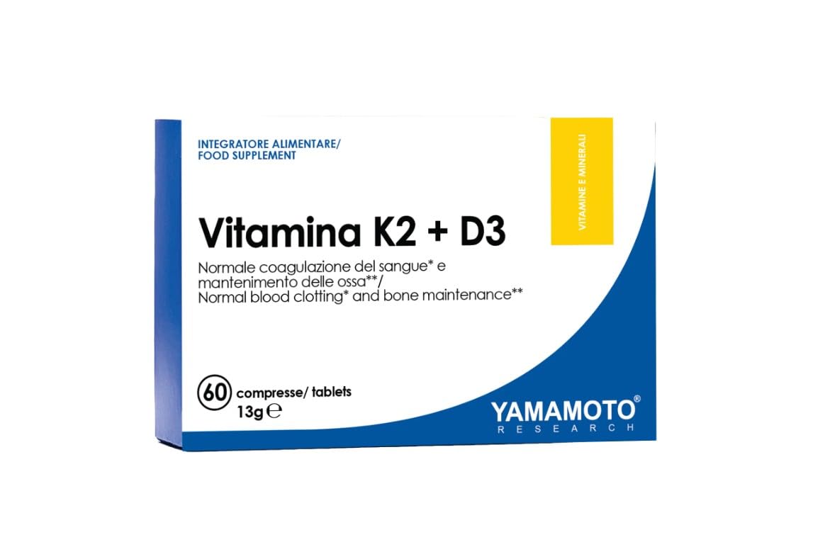 YAMAMOTO Vitamine e Minerali Vitamina K2 e D3 integratore 60 compresse alto dosaggio