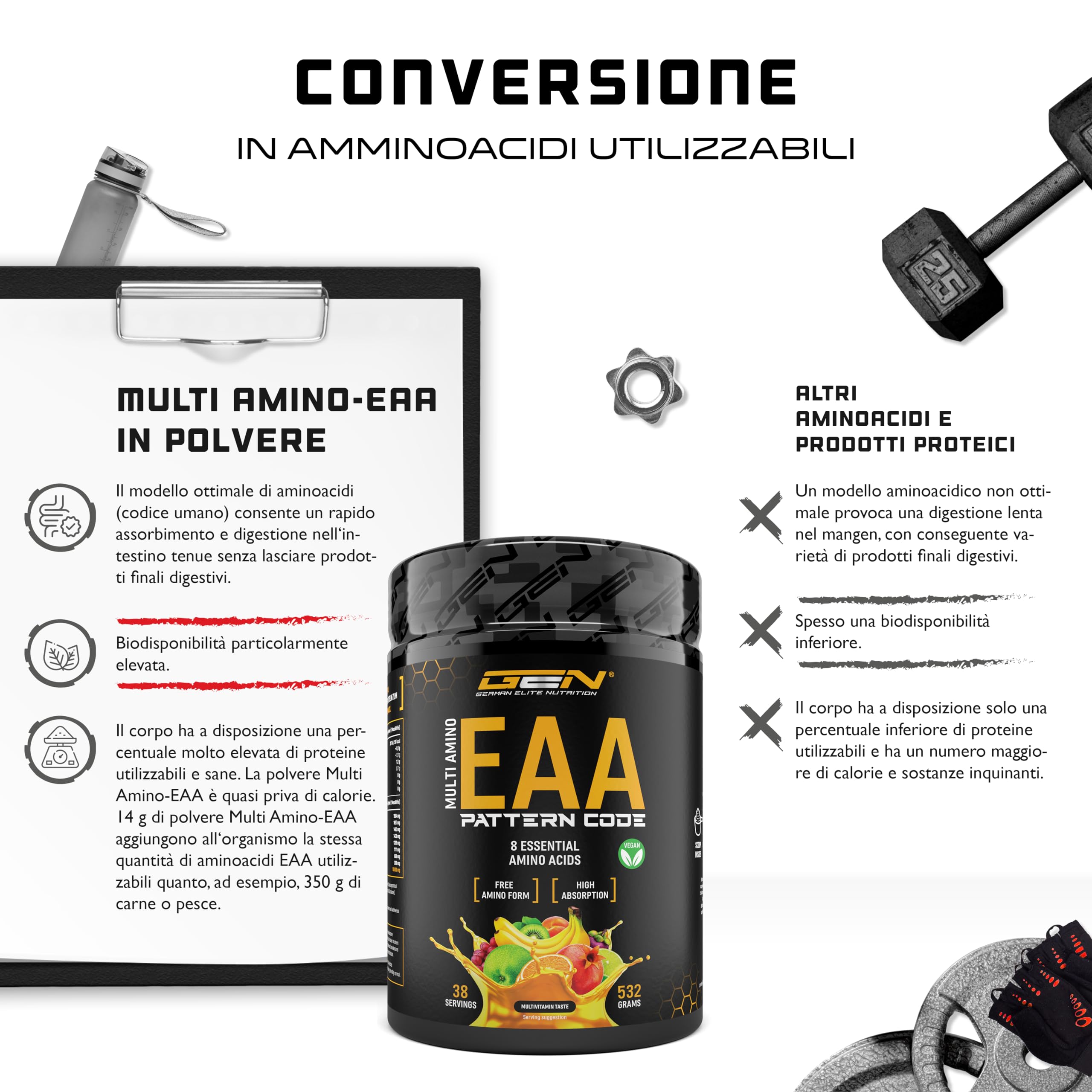 Elite EAA & BCAA Polvere EAA in polvere 532 g multivitamin vegana