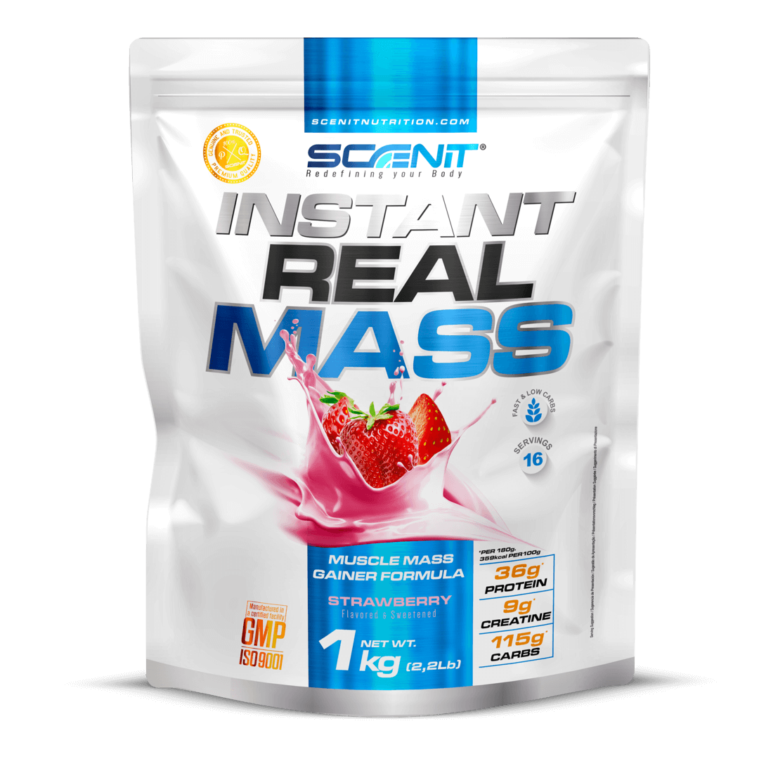 Scenit Nutrition Gainer di peso Instant Real Mass mass gainer Cioccolato 1 kg, 650 kcal