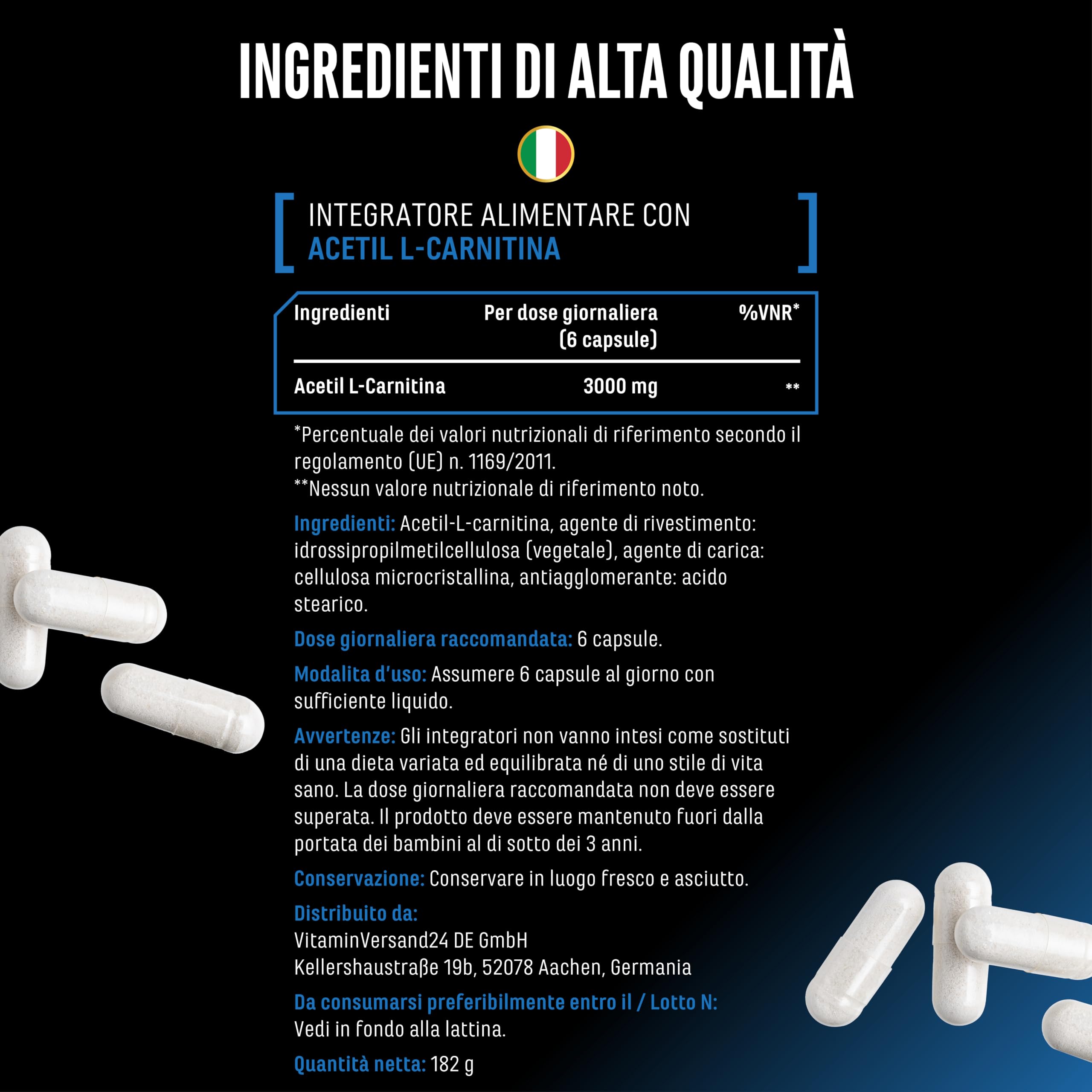 Elite Amino Singles Acetyl-L-Carnitina capsule vegane 250 da 500 mg