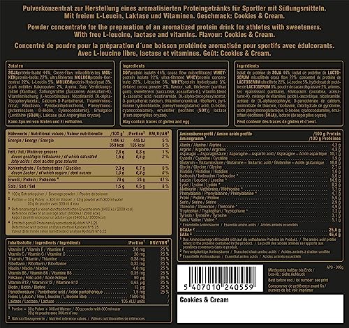 Green Peak Proteins PEAK Anabolic Protein Selection proteine in polvere Cookies & Cream 900 g multi-proteica