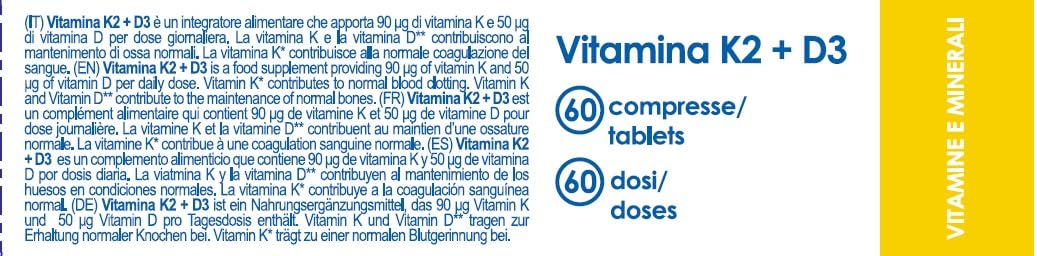YAMAMOTO Vitamine e Minerali Vitamina K2 e D3 integratore 60 compresse alto dosaggio