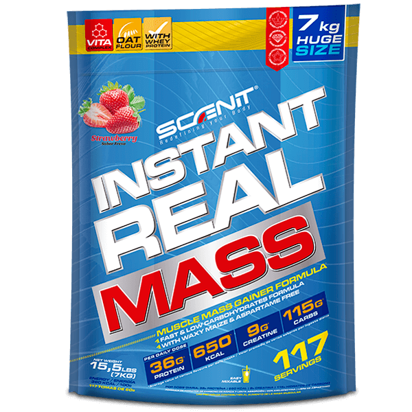 Scenit Nutrition Gainer di peso Instant Real Mass mass gainer Cioccolato 1 kg, 650 kcal