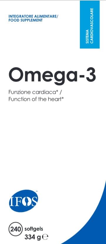 Yamamoto Omega-3 e Cuore e Circolazione Omega-3 IFOS integratore 240 softgels, olio di pesce