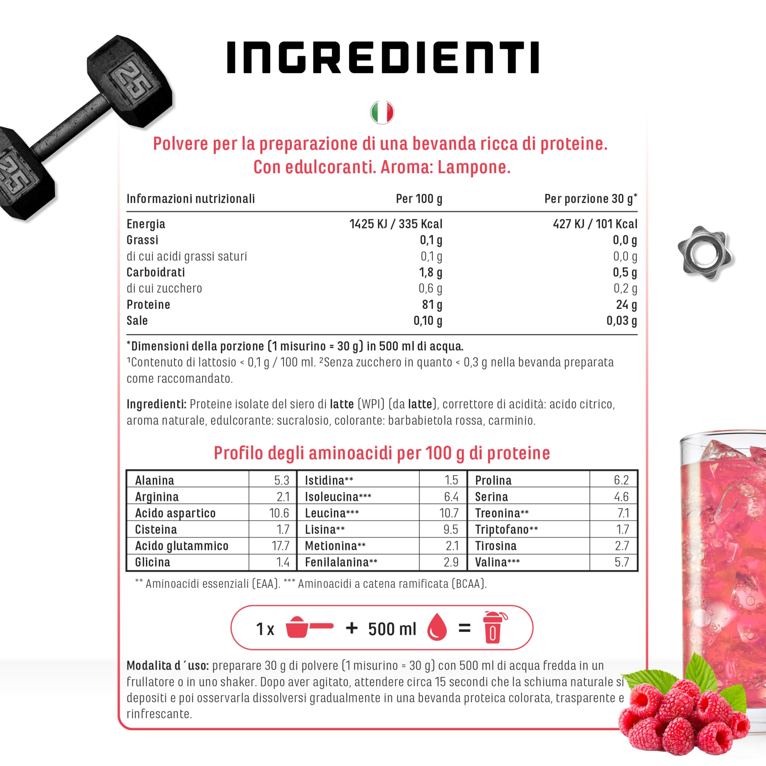 Elite Clear Whey Isolate Clear Whey Isolate proteine 900 g lampone