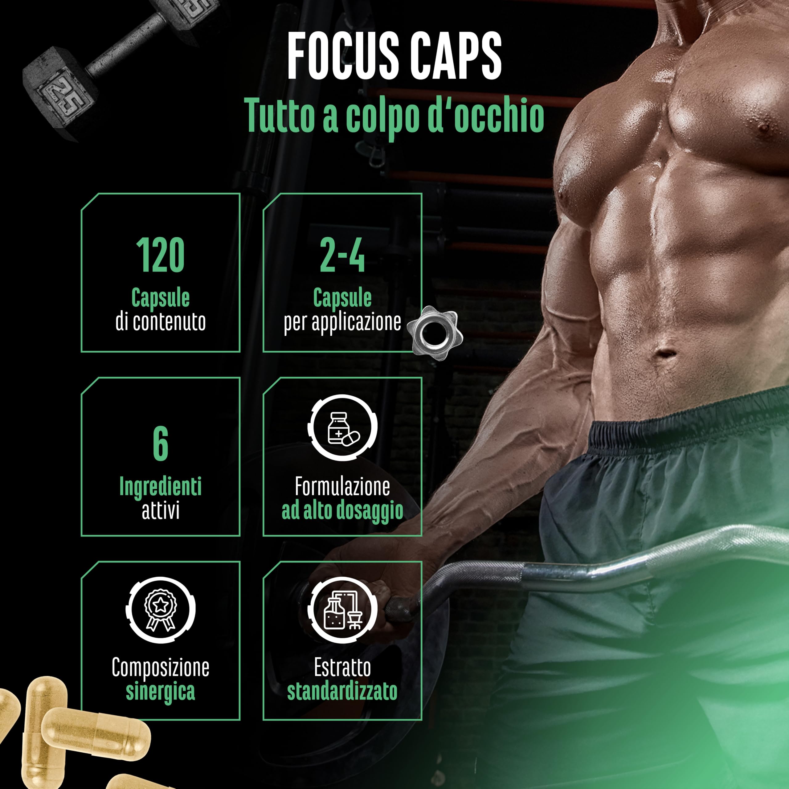 Elite Adaptogens, Sleep & Mind Focus Caps capsule 120 vegane alta caffeina