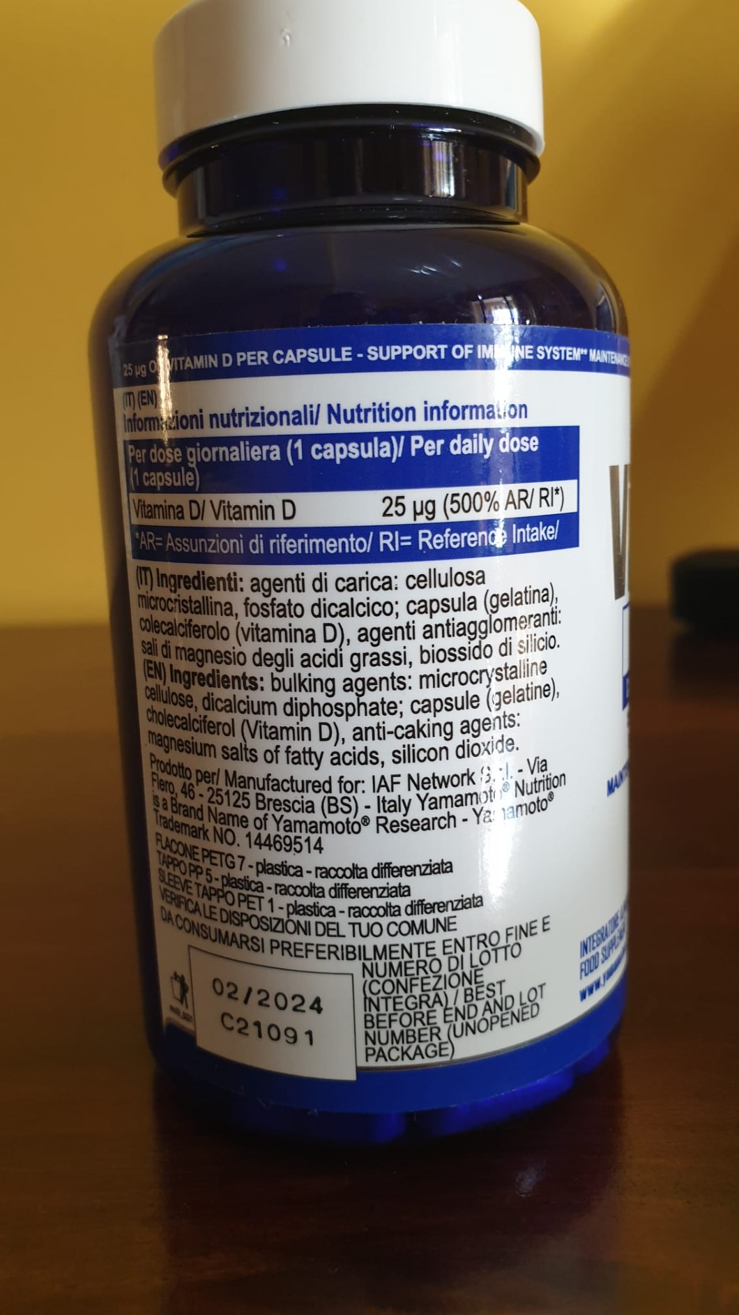 YAMAMOTO Vitamine e Minerali Vitamin D integratore 90 capsule 25 mcg