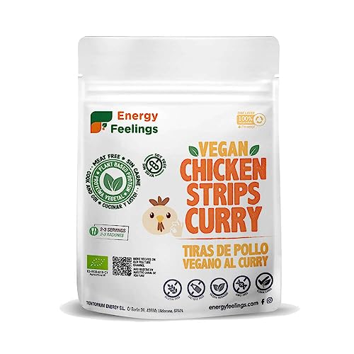 Energy Feelings Menú Veggie & Proteína Texturizada Strisce di pollo al curry vegane biologiche preparato 165 g senza glutine