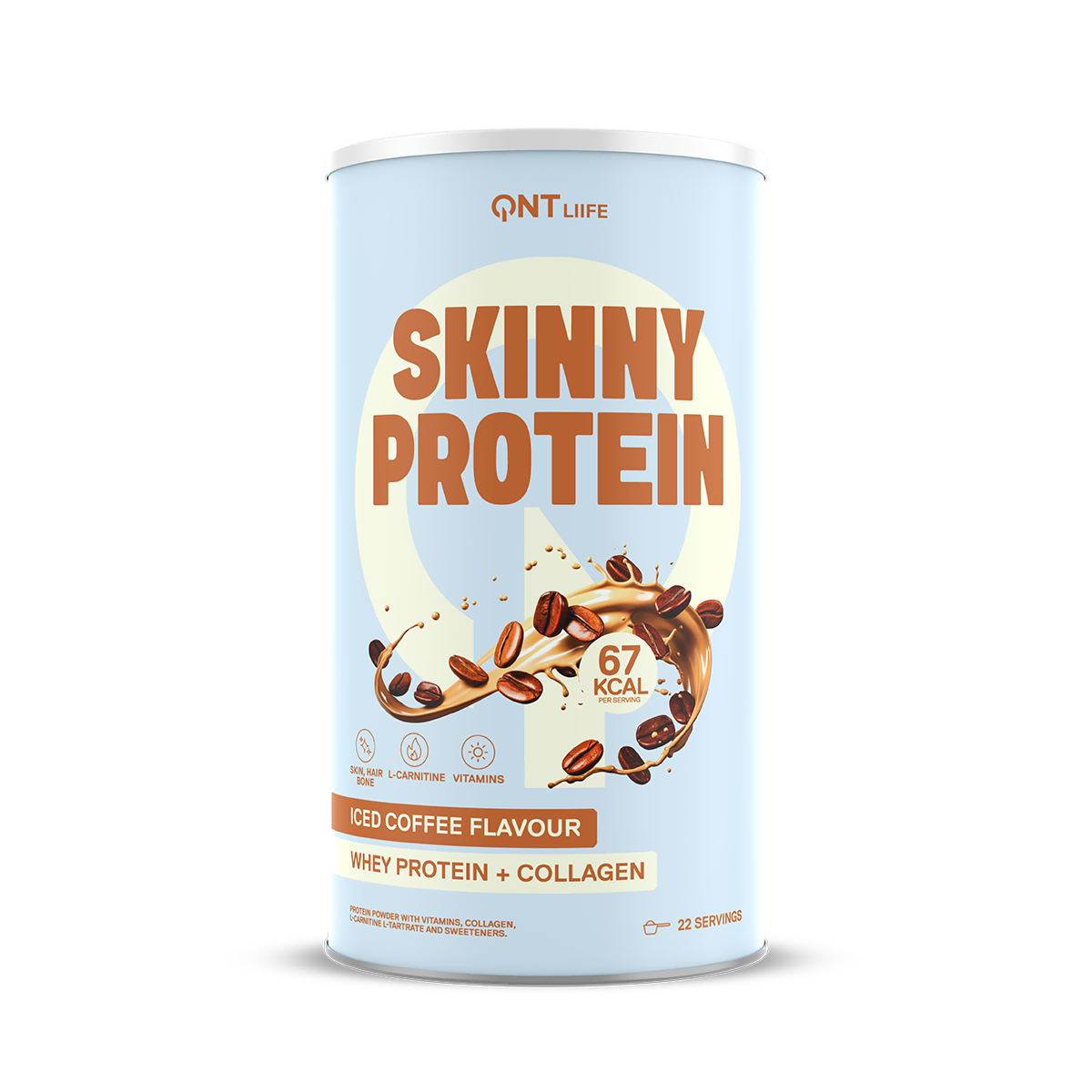 QNT Skinny Protein proteine in polvere Iced Coffee 440 g senza zuccheri aggiunti