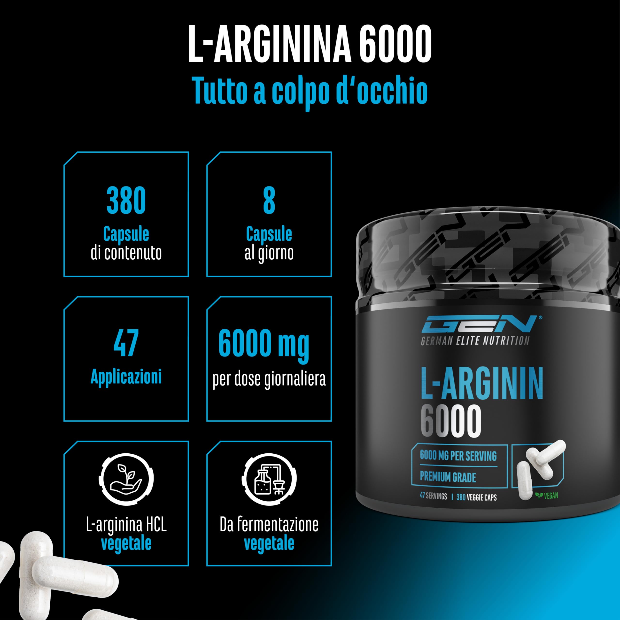 Elite Amino Singles L-Arginin capsule vegane 380 da 6000 mg
