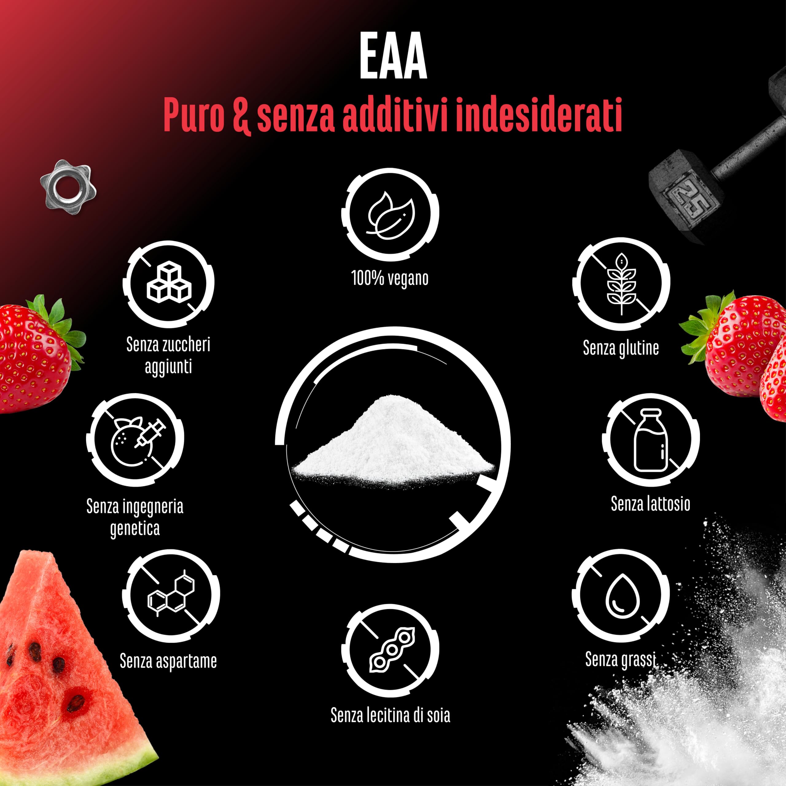 Elite EAA & BCAA EAA in polvere 532 g Fragola e Anguria Vegano