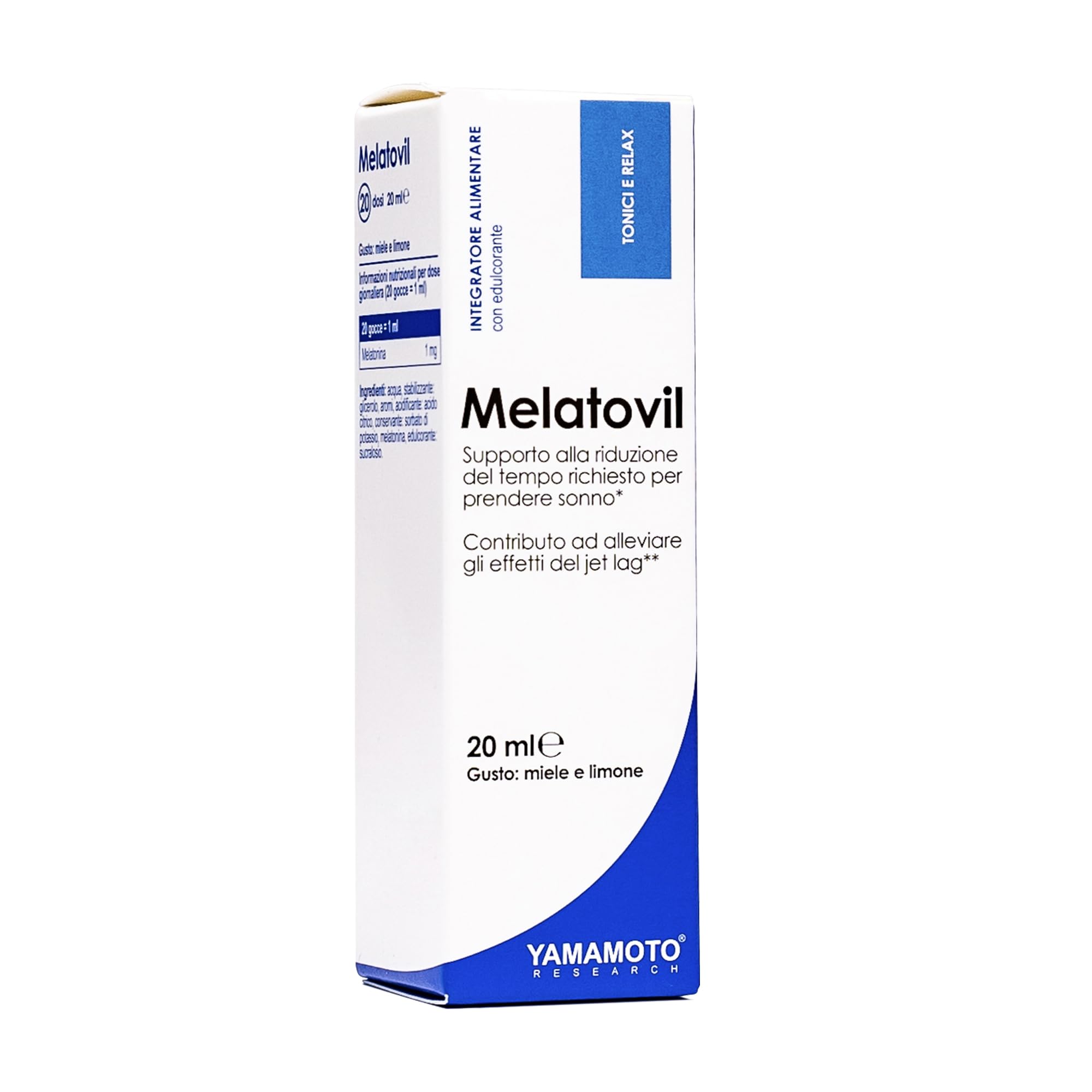 Yamamoto Melatovil melatonina 20 ml gocce miele e limone